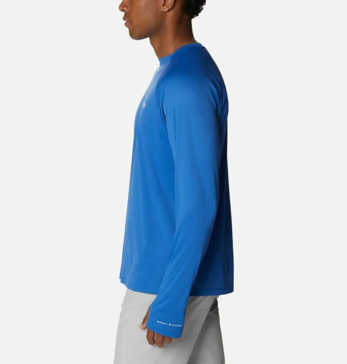 PFG Zero Rules Ice Long Sleeve Shirt Vivid Blue Mens Columbia Sportswear Long Sleeve PFG Zero Rules Ice Long Sleeve Shirt Vivid Blue Mens Columbia Sportswear Long Sleeve