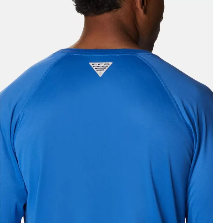 PFG Zero Rules Ice Long Sleeve Shirt Vivid Blue Mens Columbia Sportswear Long Sleeve PFG Zero Rules Ice Long Sleeve Shirt Vivid Blue Mens Columbia Sportswear Long Sleeve