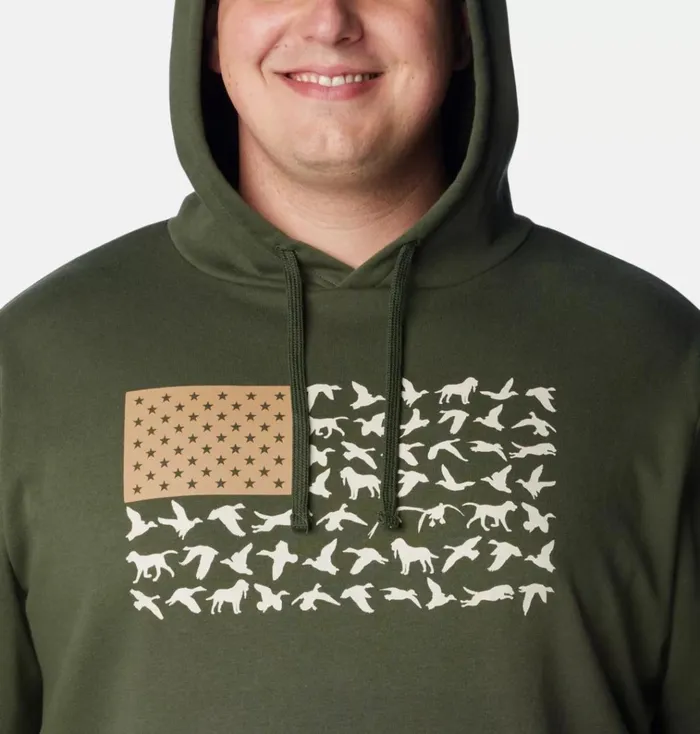 PHG Game Flag II Hoodie 8211 Big Surplus Green Sahara Duck Flag Mens Columbia Sportswear Sweatshirts and Hoodies PHG Game Flag II Hoodie 8211 Big Surplus Green Sahara Duck Flag Mens Columbia Sportswear Sweatshirts and Hoodies