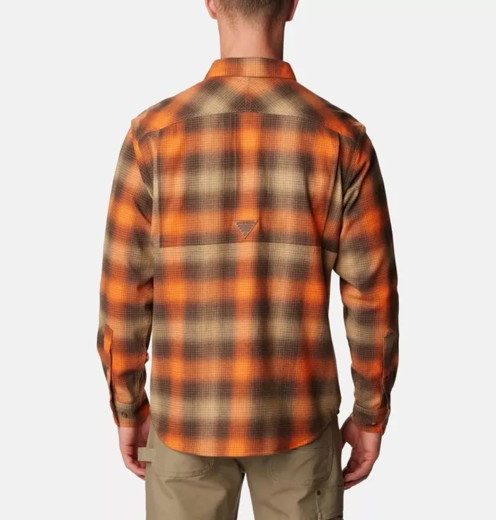PHG Roughtail Stretch Flannel Long Sleeve Shirt Cordovan Buck Plaid Mens Columbia Sportswear Long Sleeve PHG Roughtail Stretch Flannel Long Sleeve Shirt Cordovan Buck Plaid Mens Columbia Sportswear Long Sleeve
