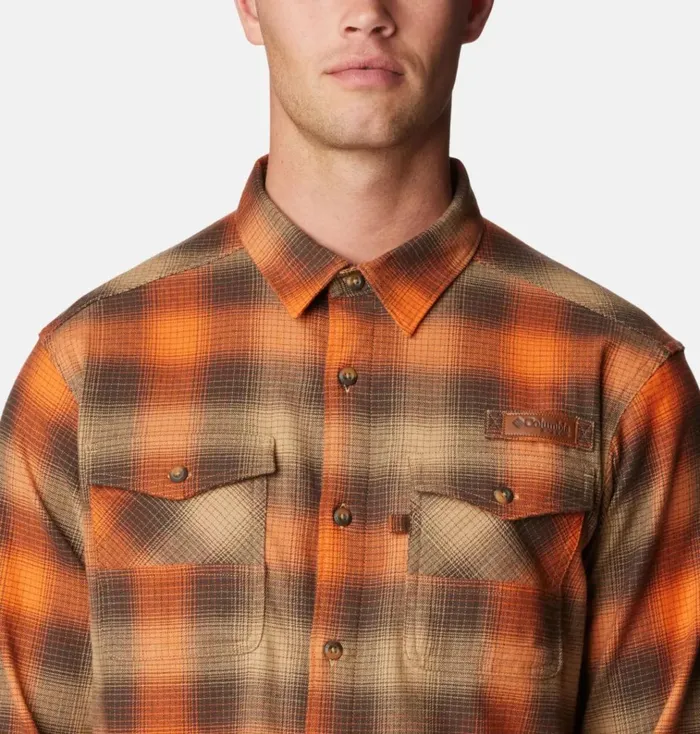PHG Roughtail Stretch Flannel Long Sleeve Shirt Cordovan Buck Plaid Mens Columbia Sportswear Long Sleeve PHG Roughtail Stretch Flannel Long Sleeve Shirt Cordovan Buck Plaid Mens Columbia Sportswear Long Sleeve