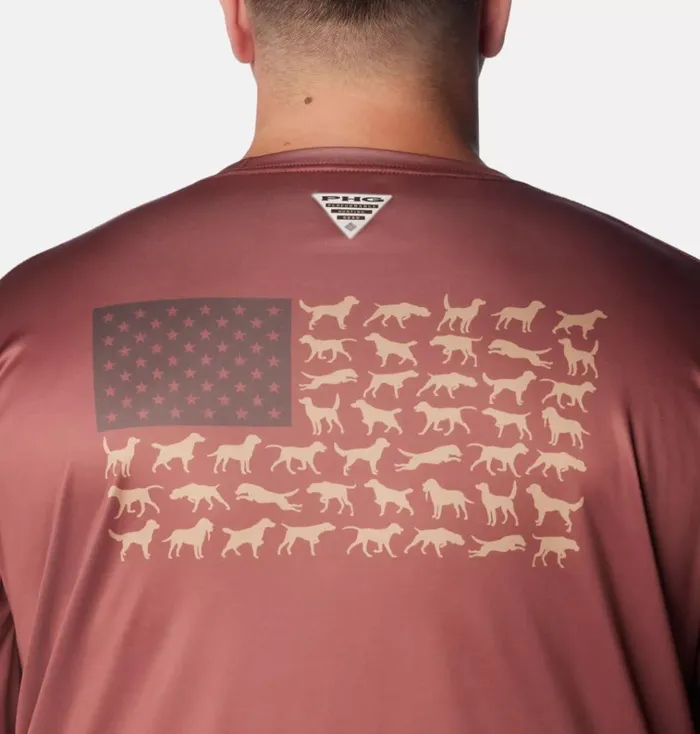 PHG Terminal Shot Game Flag Long Sleeve Shirt 8211 Big Red Rocks Sahara Dog Flag Mens Columbia Sportswear Long Sleeve PHG Terminal Shot Game Flag Long Sleeve Shirt 8211 Big Red Rocks Sahara Dog Flag Mens Columbia Sportswear Long Sleeve