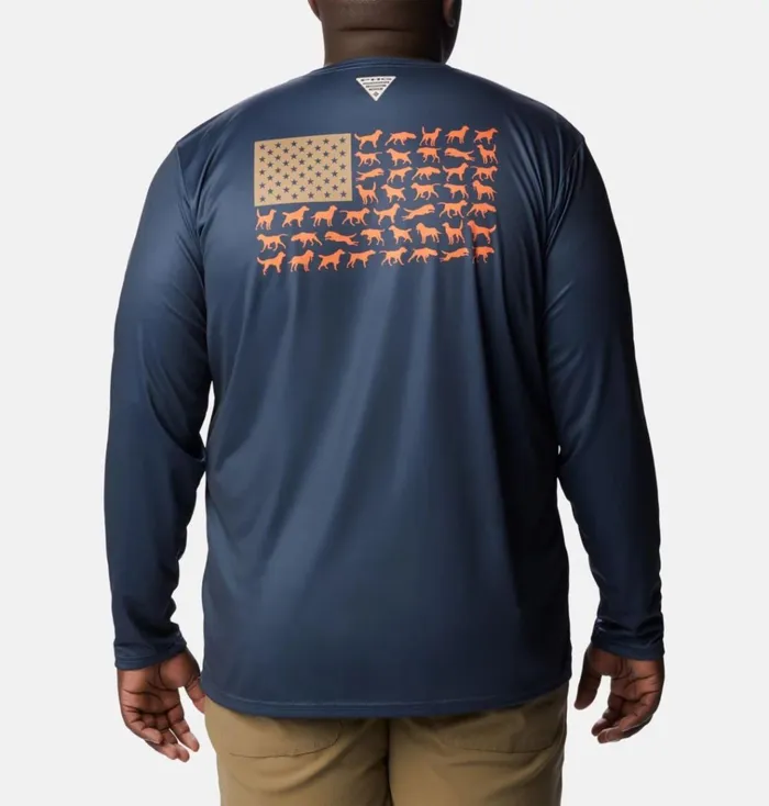 PHG Terminal Shot Game Flag Long Sleeve Shirt 8211 Big Zinc Blaze Dog Flag Mens Columbia Sportswear Long Sleeve PHG Terminal Shot Game Flag Long Sleeve Shirt 8211 Big Zinc Blaze Dog Flag Mens Columbia Sportswear Long Sleeve