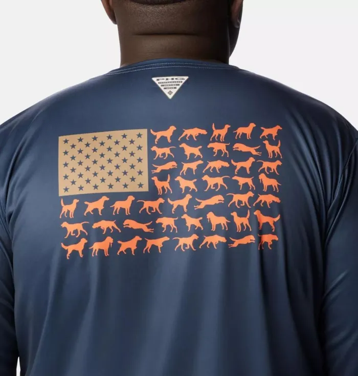 PHG Terminal Shot Game Flag Long Sleeve Shirt 8211 Big Zinc Blaze Dog Flag Mens Columbia Sportswear Long Sleeve PHG Terminal Shot Game Flag Long Sleeve Shirt 8211 Big Zinc Blaze Dog Flag Mens Columbia Sportswear Long Sleeve