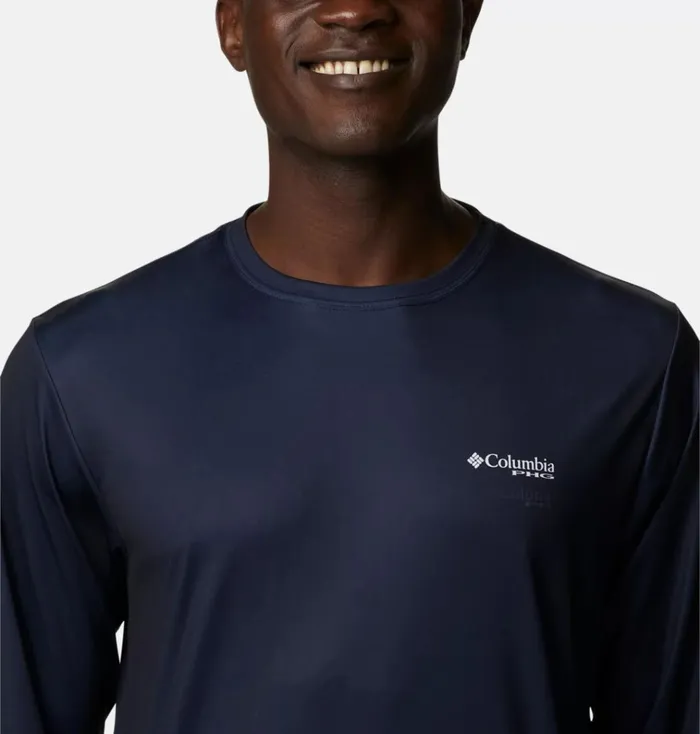 PHG Terminal Shot Game Flag Long Sleeve Shirt Collegiate Navy White Game Flag Mens Columbia Sportswear Long Sleeve PHG Terminal Shot Game Flag Long Sleeve Shirt Collegiate Navy White Game Flag Mens Columbia Sportswear Long Sleeve