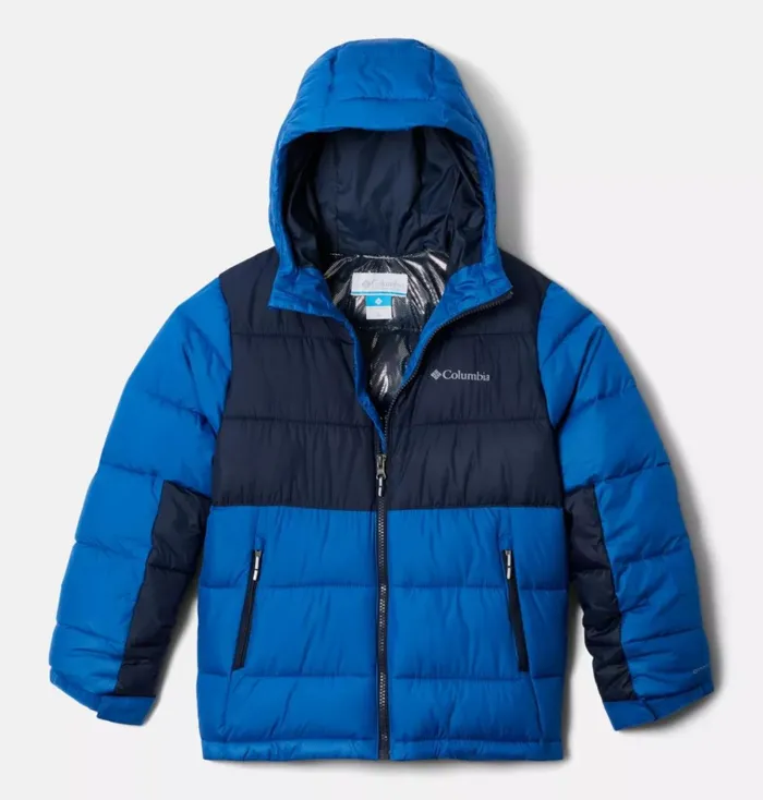 Pike Lake II Hooded Jacket Bright Indigo Collegiate Navy Kids Columbia Sportswear Jackets and Vests