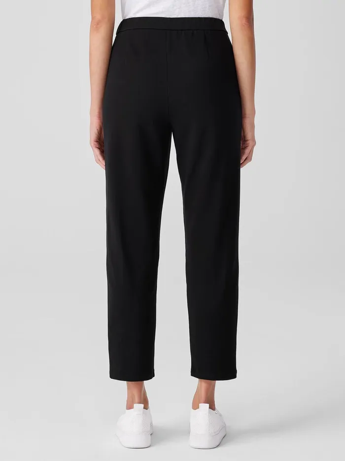 Pima Cotton Stretch Jersey Tapered Pant Black Women Eileen Fisher Pants Shorts and Jumpsuits