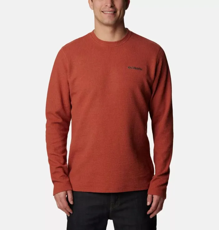 Pine Peak II Waffle Long Sleeve Crew Warp Red Heather Mens Columbia Sportswear Long Sleeve Pine Peak II Waffle Long Sleeve Crew Warp Red Heather Mens Columbia Sportswear Long Sleeve