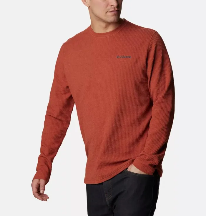 Pine Peak II Waffle Long Sleeve Crew Warp Red Heather Mens Columbia Sportswear Long Sleeve Pine Peak II Waffle Long Sleeve Crew Warp Red Heather Mens Columbia Sportswear Long Sleeve