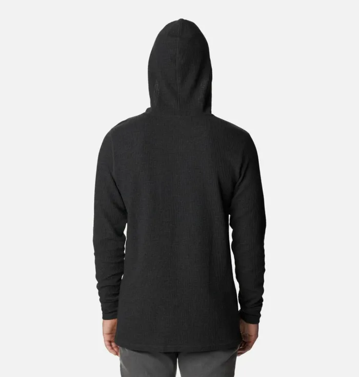 Pine Peak Waffle Hoodie Black Heather Mens Columbia Sportswear Long Sleeve
