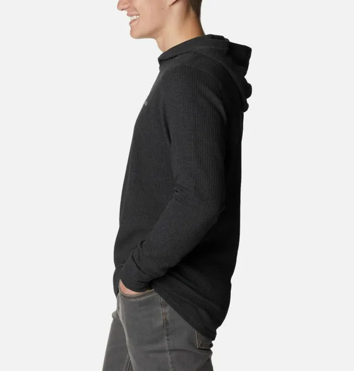 Pine Peak Waffle Hoodie Black Heather Mens Columbia Sportswear Long Sleeve