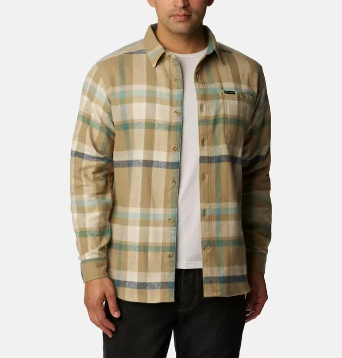Pitchstone Heavyweight Flannel Shirt Dark Stone Macro Multi Mens Columbia Sportswear Long Sleeve Pitchstone Heavyweight Flannel Shirt Dark Stone Macro Multi Mens Columbia Sportswear Long Sleeve