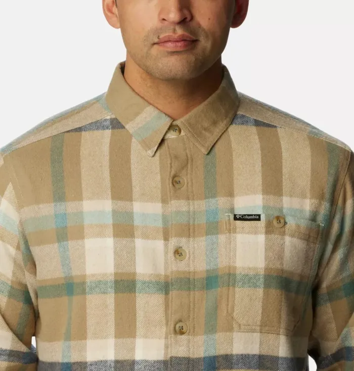 Pitchstone Heavyweight Flannel Shirt Dark Stone Macro Multi Mens Columbia Sportswear Long Sleeve Pitchstone Heavyweight Flannel Shirt Dark Stone Macro Multi Mens Columbia Sportswear Long Sleeve
