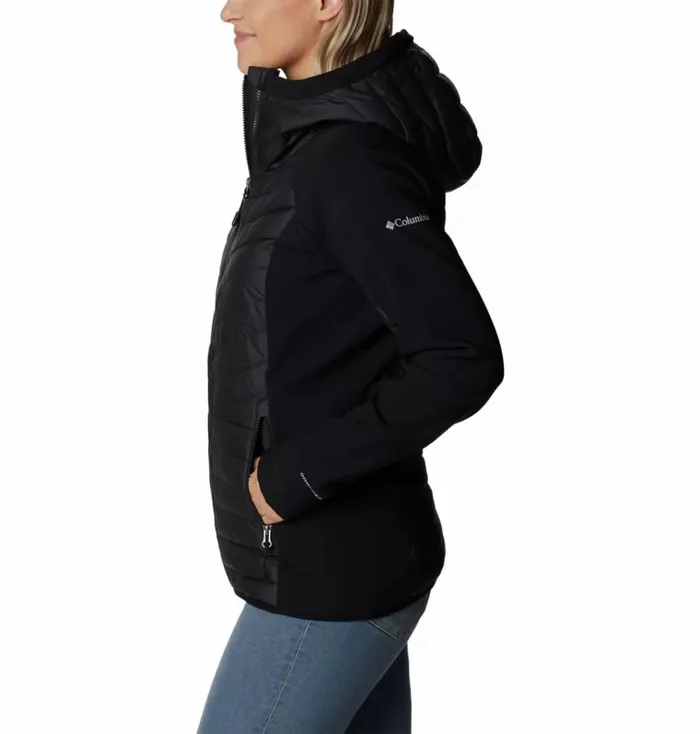 Powder Lite Hybrid Hooded Jacket Black Womens Columbia Sportswear Insulated and Down Powder Lite Hybrid Hooded Jacket Black Womens Columbia Sportswear Insulated and Down