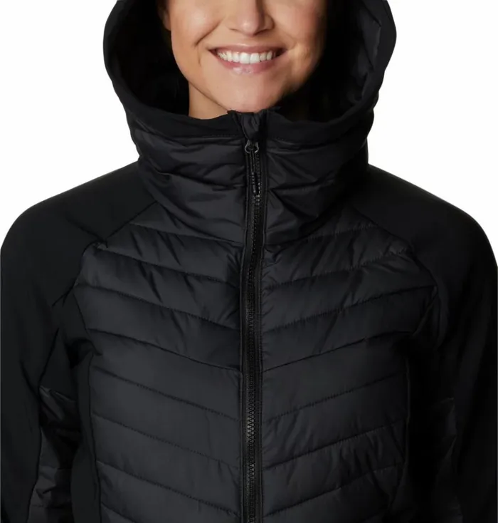 Powder Lite Hybrid Hooded Jacket Black Womens Columbia Sportswear Insulated and Down Powder Lite Hybrid Hooded Jacket Black Womens Columbia Sportswear Insulated and Down