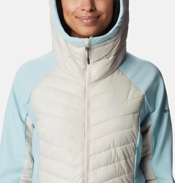 Powder Lite Hybrid Hooded Jacket Dark Stone Aqua Haze Womens Columbia Sportswear Insulated and Down Powder Lite Hybrid Hooded Jacket Dark Stone Aqua Haze Womens Columbia Sportswear Insulated and Down