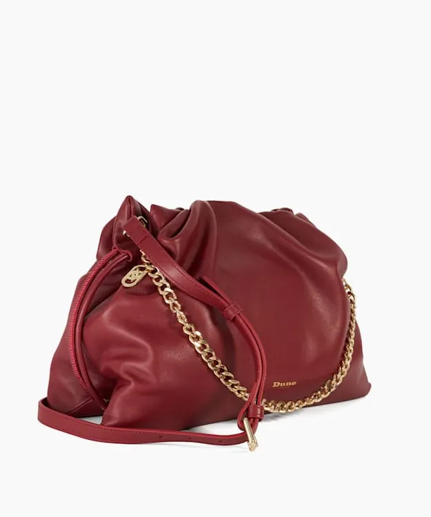 Primrose L Dark Red Leather Drawstring Bag Dune London Red Women Dune London Handbags Primrose L Dark Red Leather Drawstring Bag Dune London Red Women Dune London Handbags