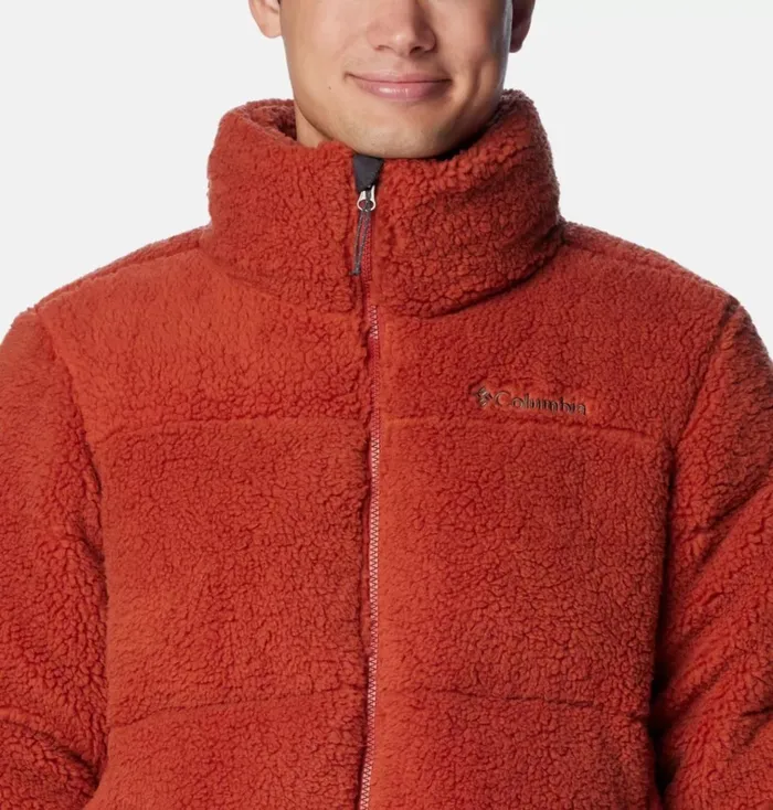 Puffect Sherpa Jacket Warp Red Mens Columbia Sportswear Insulated and Down