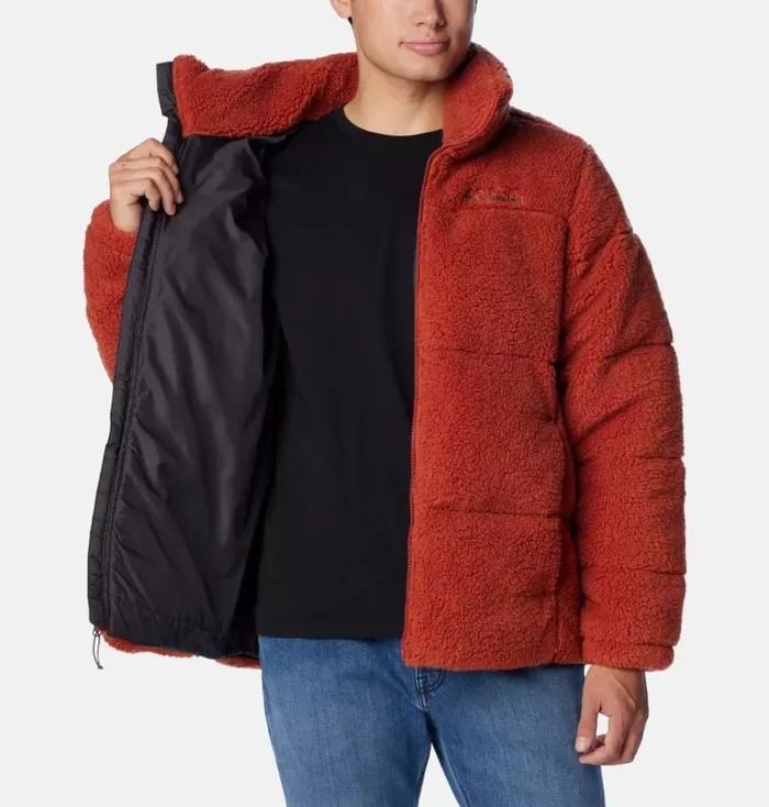 Puffect Sherpa Jacket Warp Red Mens Columbia Sportswear Insulated and Down