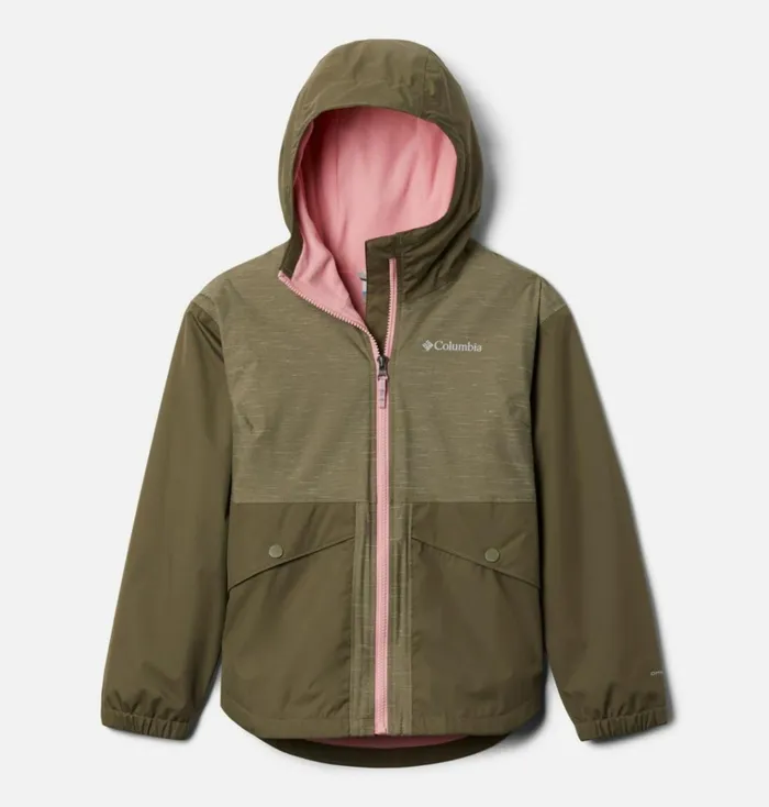 Rainy Trails Fleece Lined Jacket Stone Green Stone Green Slub Kids Columbia Sportswear Jackets and Vests