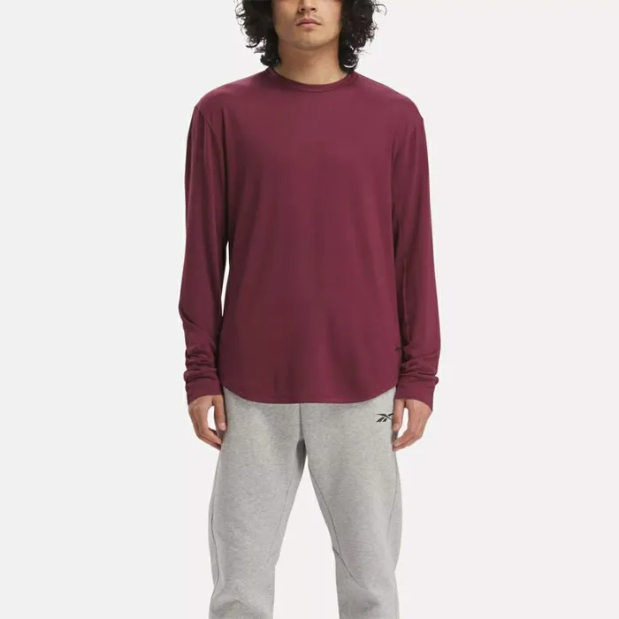 Reebok ActivChillDreamBlend Long Sleeve Shirt Classicmaroon Men Tops and TShirts