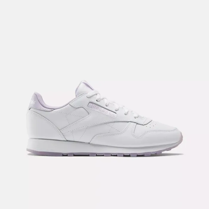 Reebok Classic Leather Ice Shoes Whitewhitepurpleoasis Women Classics