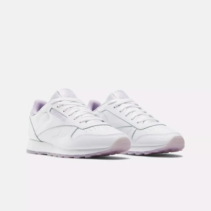 Reebok Classic Leather Ice Shoes Whitewhitepurpleoasis Women Classics