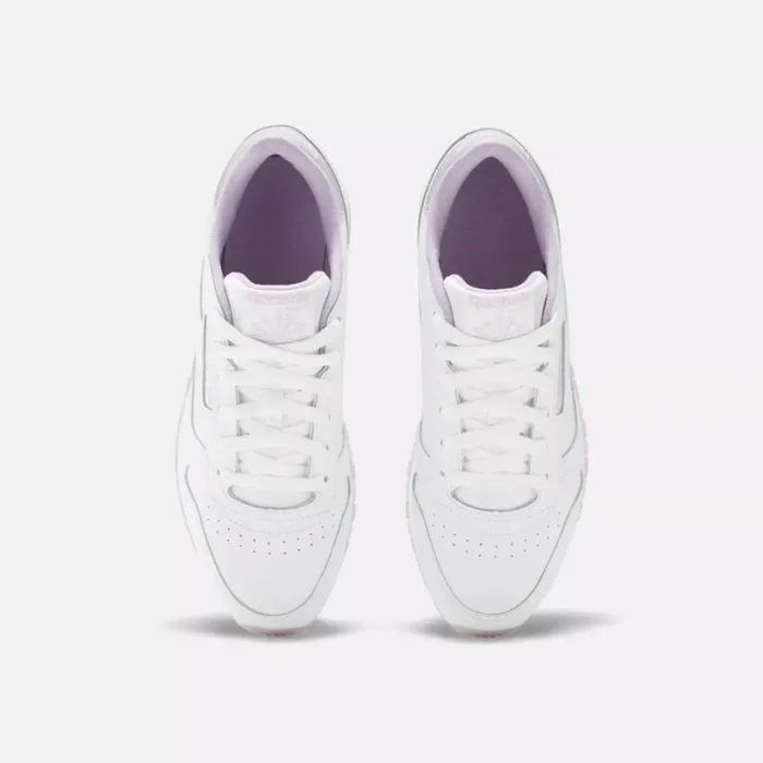 Reebok Classic Leather Ice Shoes Whitewhitepurpleoasis Women Classics