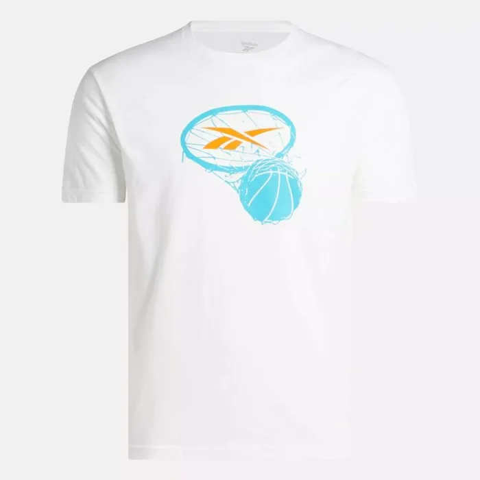 Reebok Downtown Basketball Tee White Men Tops and TShirts