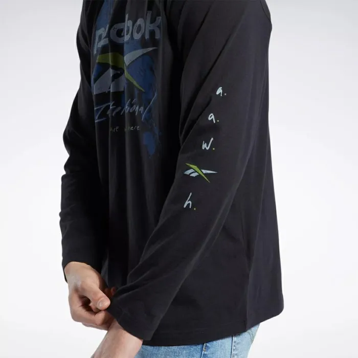Reebok Graphic Series PreSeason Long Sleeve TShirt Black WomenMen Tops and TShirts