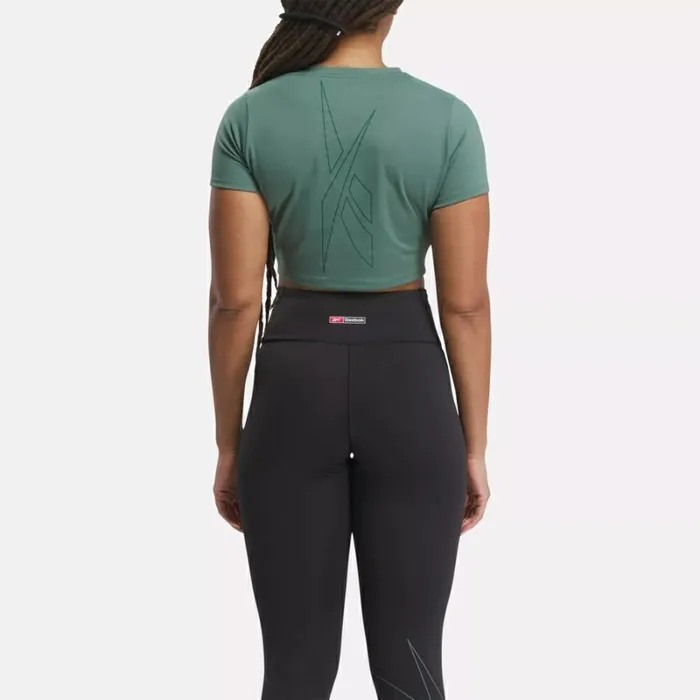 Reebok Lux Bold Cropped Tee Trekgreen Women Tops and TShirts