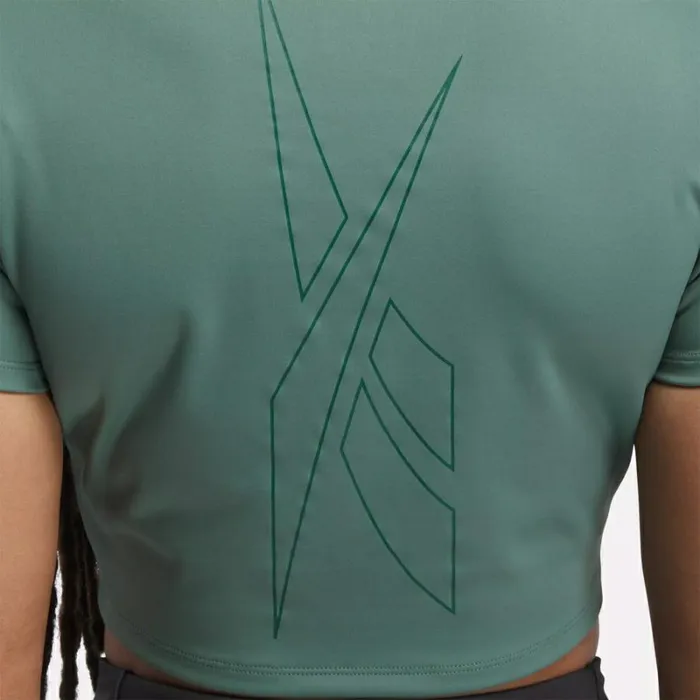 Reebok Lux Bold Cropped Tee Trekgreen Women Tops and TShirts