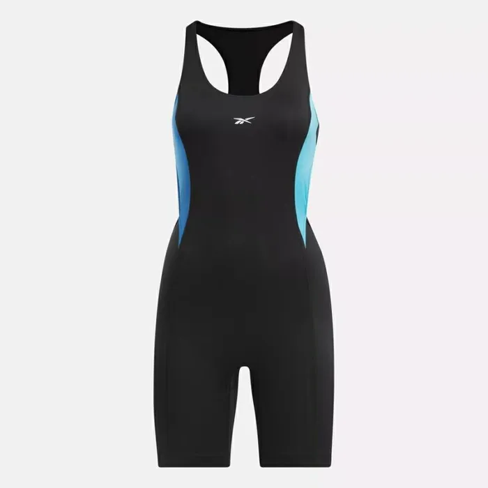 Reebok Lux Bold Short Bodysuit Black Women Pants and Sweatpants