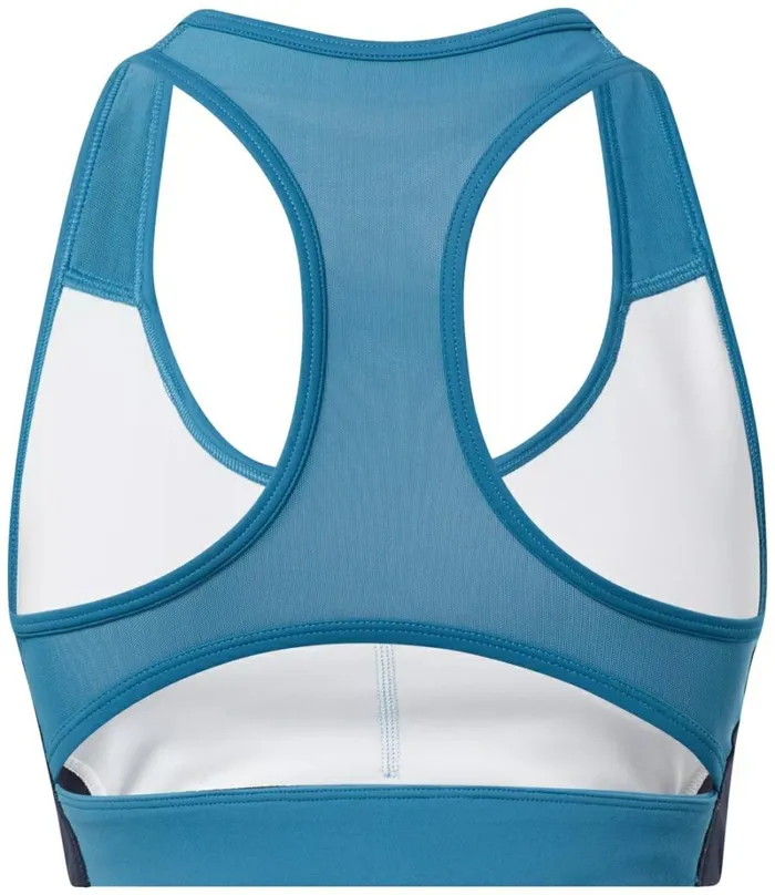 Reebok Lux Racer Padded Colorblock Bra Steelyblues23r Women Sports Bras