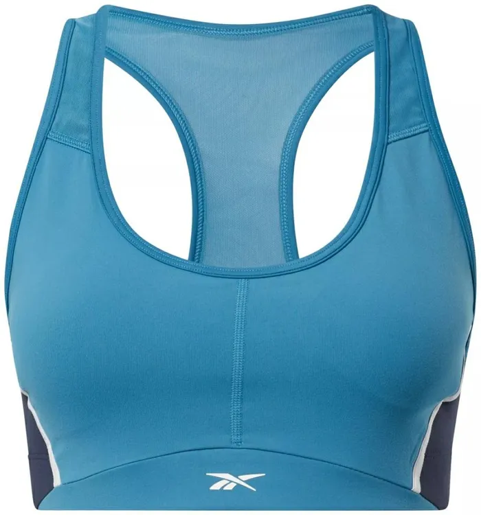 Reebok Lux Racer Padded Colorblock Bra Steelyblues23r Women Sports Bras