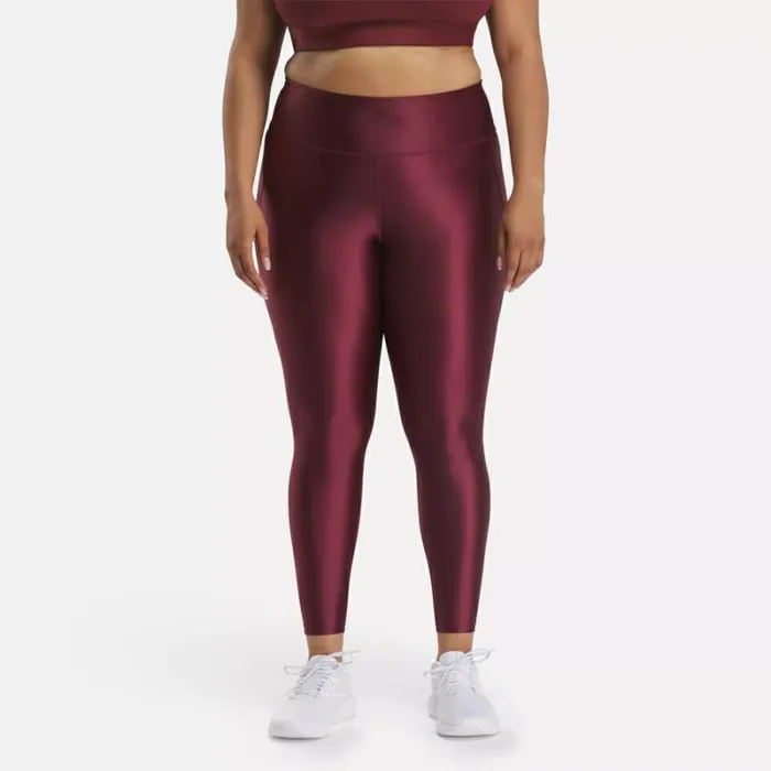 Reebok Lux Shine HighRise Leggings Plus Size Classicmaroon Women Leggings and Tights
