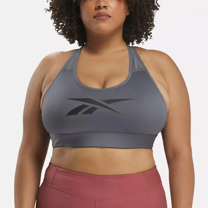 Reebok Lux Vector Racer Sports Bra Plus Size Coldgrey6 Women Sports Bras