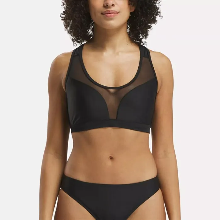 Reebok Mesh Bikini Top Black Women Swimwear