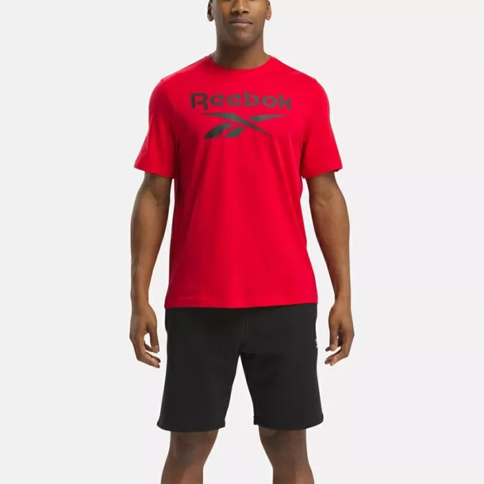 Reebok Reebok Identity Big Stacked Logo TShirt Vectorred Men Tops and TShirts