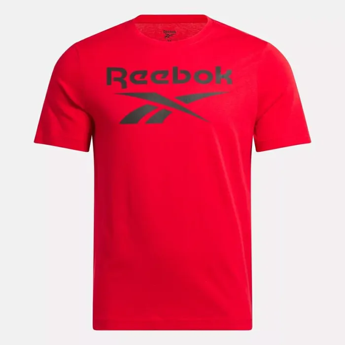 Reebok Reebok Identity Big Stacked Logo TShirt Vectorred Men Tops and TShirts