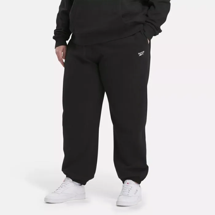 Reebok Reebok Identity Small Logo Fleece Joggers Plus Size Black Women Pants and Sweatpants