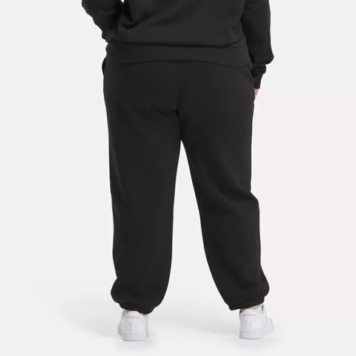 Reebok Reebok Identity Small Logo Fleece Joggers Plus Size Black Women Pants and Sweatpants