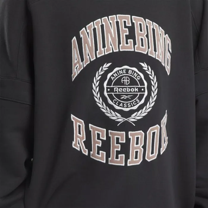 Reebok Reebok X ANINE BING Oversized Crew Nightblack Women Hoodies and Sweatshirts