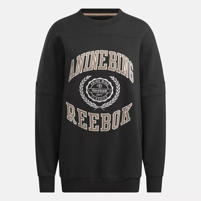 Reebok Reebok X ANINE BING Oversized Crew Nightblack Women Hoodies and Sweatshirts