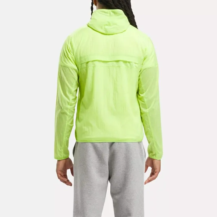 Reebok Running Hooded Jacket Laserlime Men Hoodies and Sweatshirts