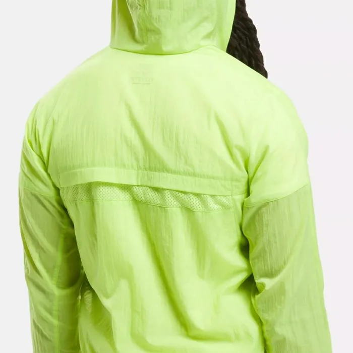 Reebok Running Hooded Jacket Laserlime Men Hoodies and Sweatshirts