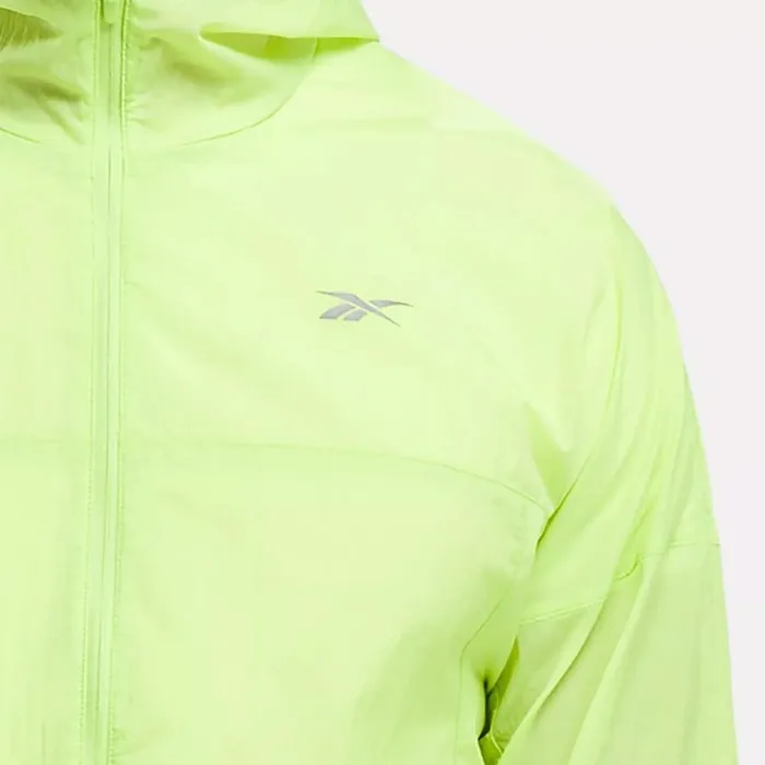 Reebok Running Hooded Jacket Laserlime Men Hoodies and Sweatshirts