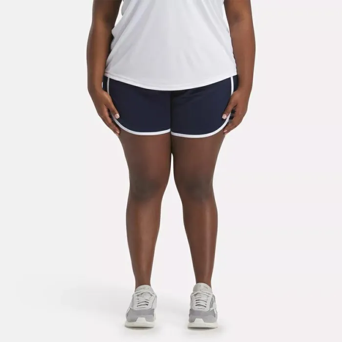 Reebok Workout Ready HighRise Shorts Plus Size Vectornavywhite Women Shorts