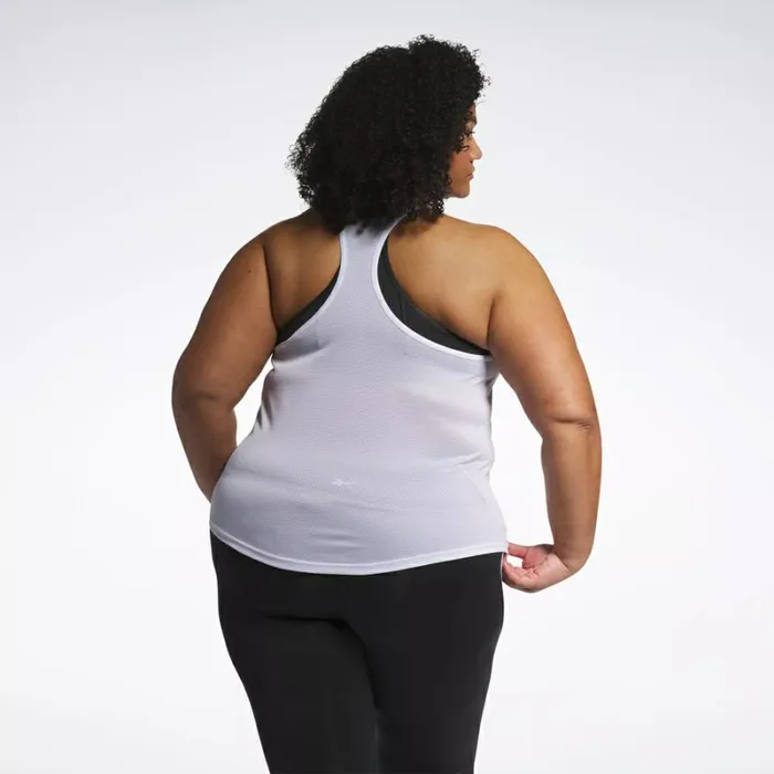 Reebok Workout Ready Mesh Back Tank Top Plus Size White Women Tops and TShirts