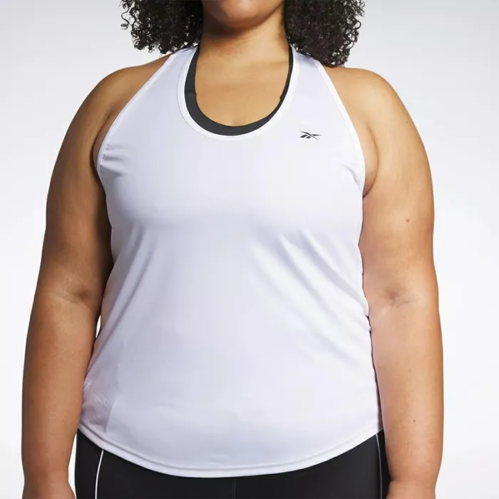 Reebok Workout Ready Mesh Back Tank Top Plus Size White Women Tops and TShirts